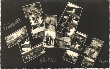 Zilah, Zalau; mozaiklap / multi-view postcard. Foto Elite + '1942 A Wesselényi szobor újjáavatása Zilah' So. Stpl.