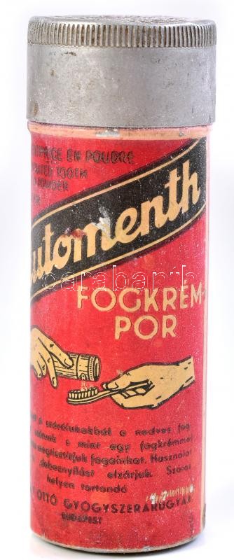 Automenth fogkrém por doboz, tartalommal, h: 8 cm