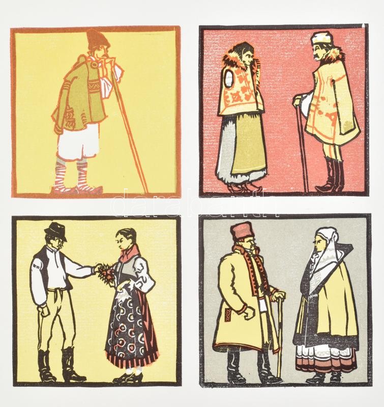 Székely András: Kós Károly. Bp., 1979, Corvina,(Offset-ny.), 12 p+12 t.. Kós Károly grafikai munkásságának bemutatása, színes illusztrált kiadvány. Magyar, angol, német és francia nyelven. Kiadói illusztrált, papír mappában, - Image 2