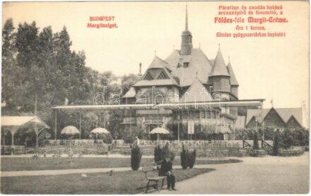 Budapest XIII. Margitsziget, Kávéház. Földes-féle Margit Creme reklám