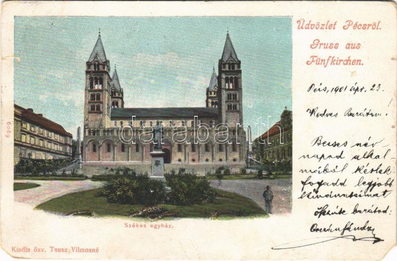 1901 Pécs, Székesegyház. Özv. Tausz Vilmosné kiadása (b)