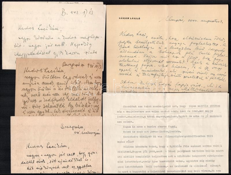 cca 1920-1940 A két világháború közötti határon túli magyar irodalom lenyomata. Vass László (1905-1950) újságíró, kritikusnak írt levelek Sándor László (1909-?) irodalomkritikus, Peéry Rezső, Győry Dezső (Wallentinyi) - Image 2