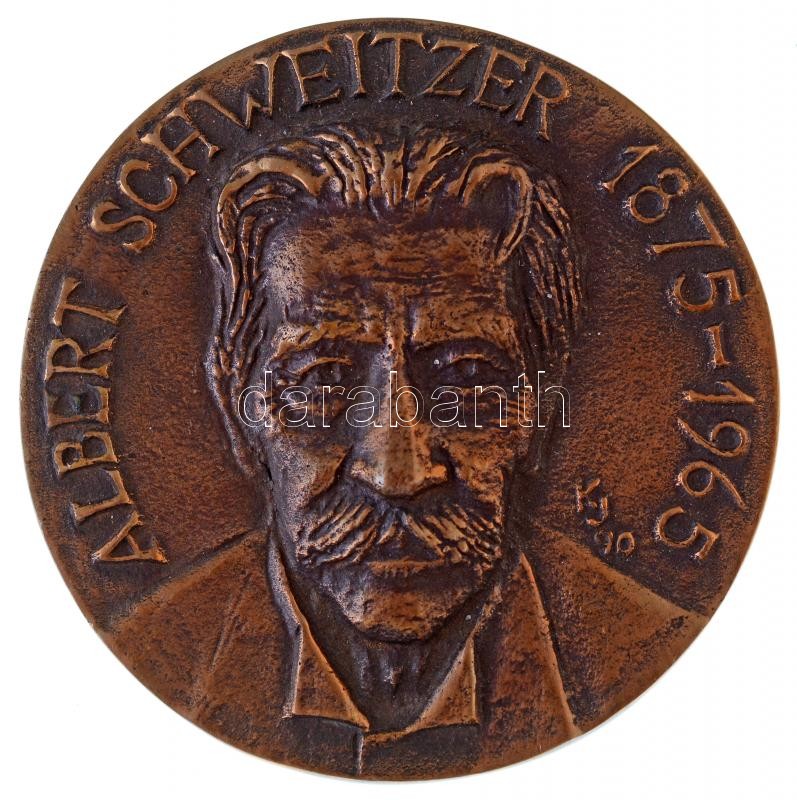 Kampfl József (1938- ) 1990. 'Albert Schweitzer 1875-1965 / 3. Zeneterápiás Konferencia 1990 március 31 Pécs' öntött Br emlékérem (69mm) T:1-,2