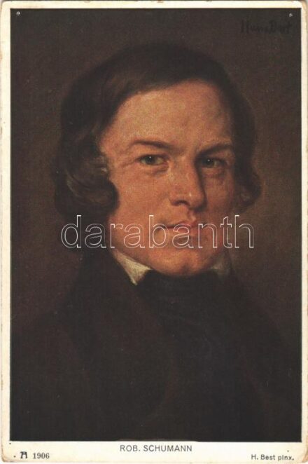 Robert Schumann. F. A. Ackermann's Kunstverlag Serie 160. (12 Komponisten) s: H. Best (lyukak / pinholes)