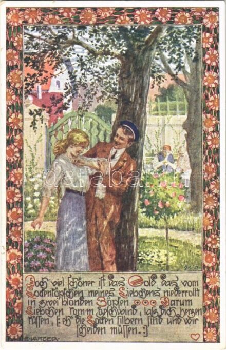Doch viel schöner ist... Bund des Deutschen in Niederösterreich Karte Nr. 35. / Studentica art postcard s: E. Kutzer (EB)