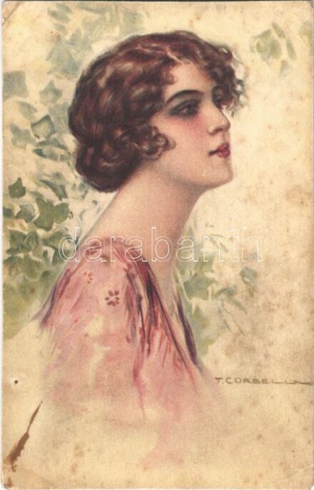 Italian lady art postcard. Uff. Rev. Stampa 332-1. s: T. Corbella (r)