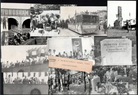 Tungsrammal. Egyesült Izzóval kapcsolatos fényképek gyűjteménye, benne Május 1. felvonulás Kádár Jánossal