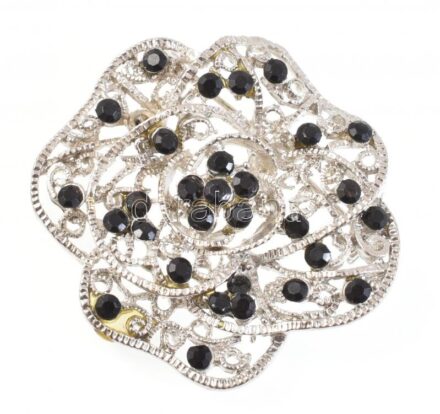 Bizsu bross, fém, d: 4cm