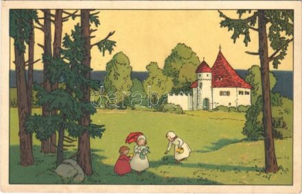1914 'Frühlingsahnung' Meissner & Buch Künstler-Postkarten Serie 1983. / Children art postcard