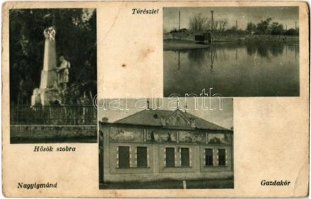 Nagyigmánd, tó, Gazdakör, Hősök szobra (Rb)