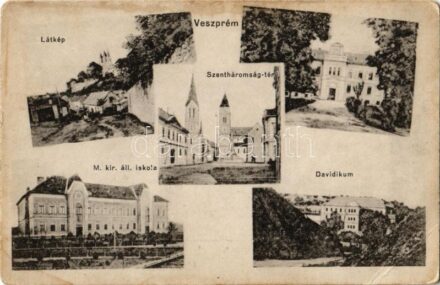 Veszprém, M. kir. állami iskola, Davidikum, Szentháromság tér (EB)