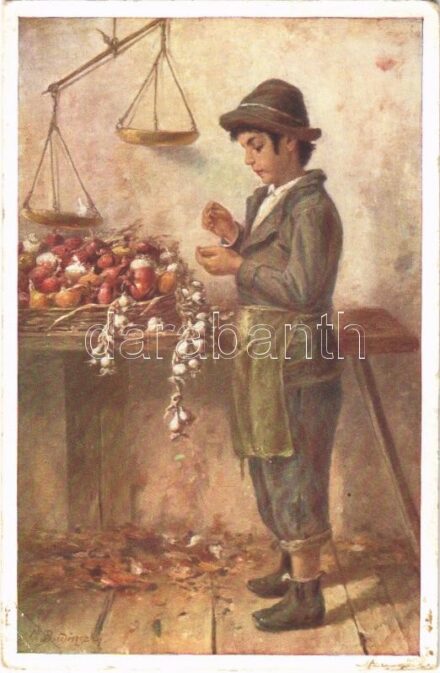 Die Bilanz / Children art postcard. Galerie Wiener Künslter Nr. 419. s: M. Budinski (EK)