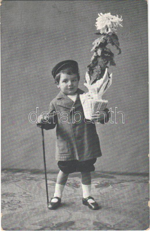 1913 Child with flowers (EK)