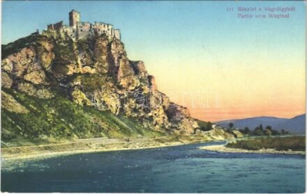 Sztrecsnó, Sztrecsény, Strecno (Zsolna mellett); Vár rom a Vág-völgyében. Paul Bender Zürich / castle ruin in the Vah valley