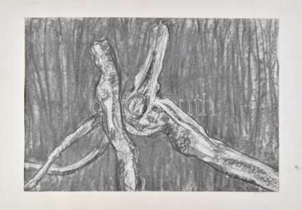 Szabó Mária (?-): Divorce. Vegyes technika, papír, jelzett a paszpartun, hátoldalán címkén feliratozott, paszpartu kissé foltos és kisebb törésnyomokkal, 38x55cm