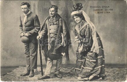 Hegedűs Gyula, Szerémy Zoltán, Nikó Lina. Kossak felvétele (apró lyukak / tiny pinholes)