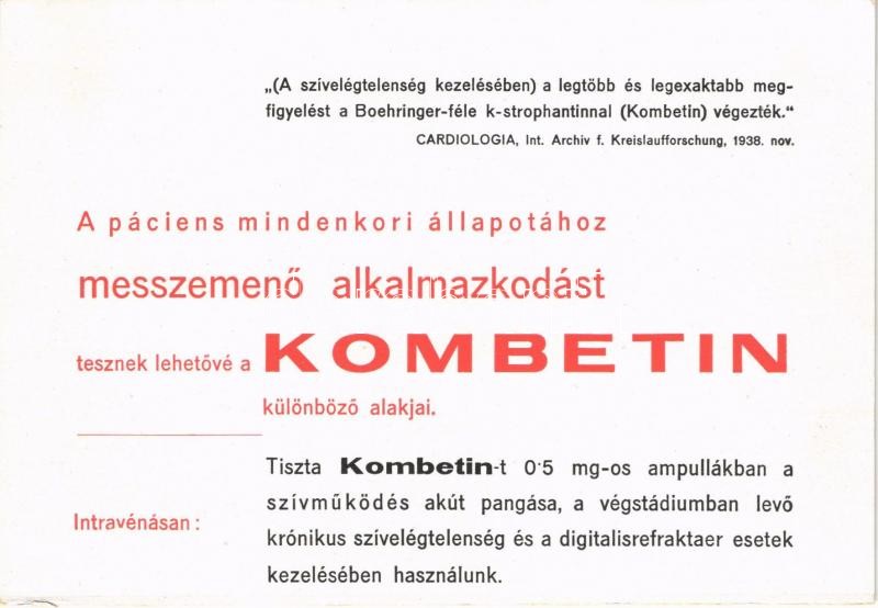 1941 Szívtherápia. Kombetin gyógyszer reklám / heart medicine advertisement - Image 2