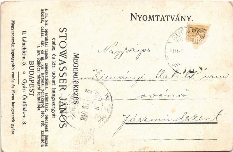 1770-1910 A hangszerkészítés 140 éves jubileuma alkalmából a Stowasser családban. Stowasser János csász. és kir. udvari hangszergyár reklámlapja, családfa / Hungarian musical instrument factory advertisement, family tree, memorial (EK) - Image 2