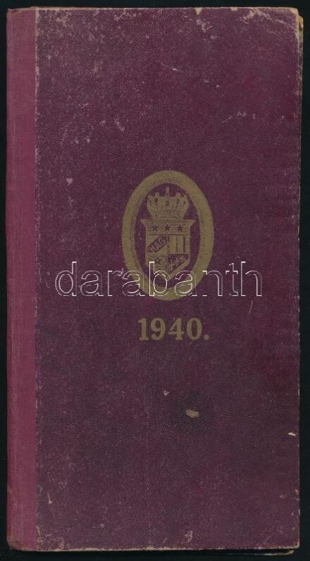 1940 Üzleti előjegyzési naptár Rövidárú Rt. Bp. V. Kitöltetlen 27 cm