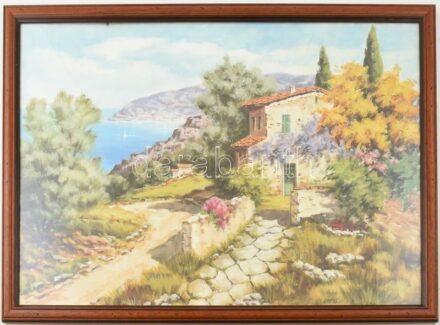 Üvegezett fakeret, jó állapotú, 50x70cm