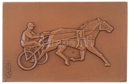 ~1960-1970. 'Ügető' egyoldalas Br plakett. Szign.: Kovács (48x76mm) T:1-