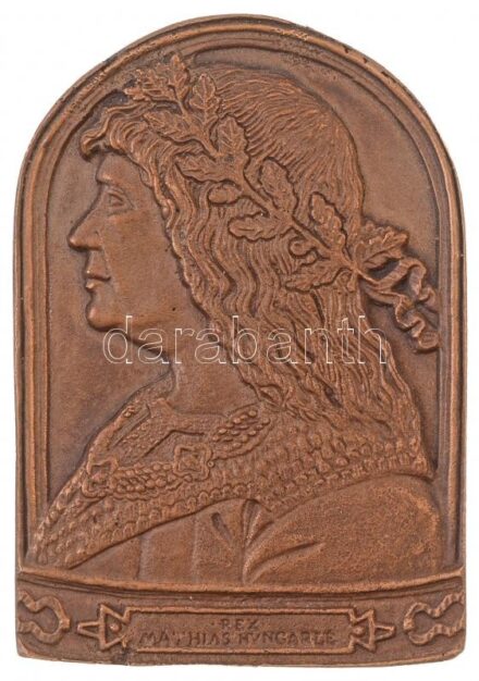 DN 'REX MATHIAS HUNVGARIE' egyoldalas, öntött Br plakett (95x66mm) T:1- ph.