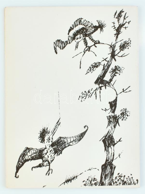 1975 Banga Ferenc rajzos kiállítási meghívója leporello - Image 2