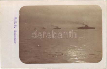 1913 K.u.K. Kriegsmarine SMS Eskader / Az Osztrák-Magyar Haditengerészet hajóraja / Austro-Hungarian Navy squadron, battleships. photo (EK)