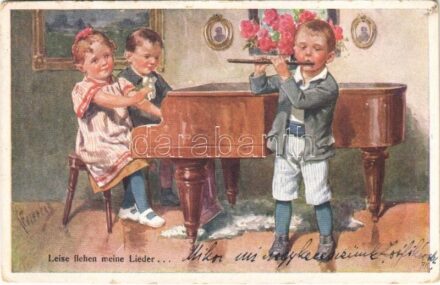 Leise flehen meine Lieder... / Children art postcard. B.K.W.I. 189-3. s: K. Feiertag (Rb)