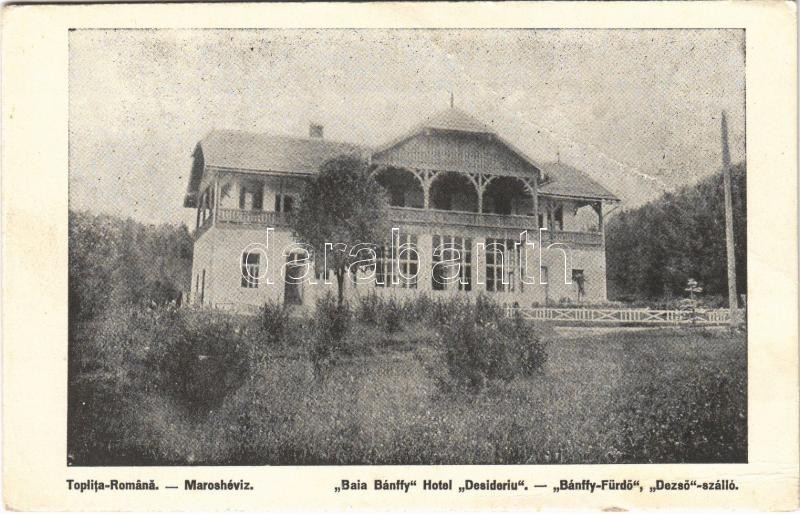 1940 Maroshévíz, Toplita; 'Baia Bánffy' Hotel 'Desideriu' / Bánffy-fürdő, Dezső szálló / hotel, spa, bath (EB)