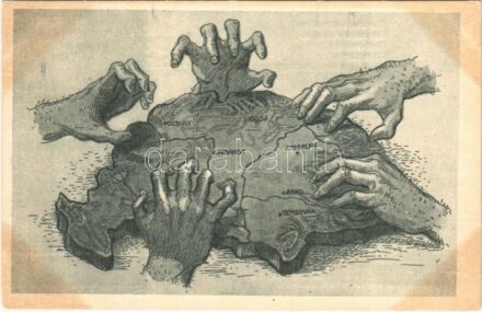 A rablók kezei. Kiadja a 'Szózat' Magyarország Területi Épségének Védelmi Ligájának napilapja / 'The hands of robbers' Hungarian irredenta propaganda, Trianon s: Helbing Aranka (fl)
