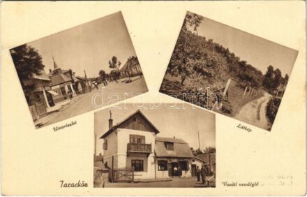 Taracköz, Teresva; utca, Vasúti vendéglő, üzlet. Paulik Ödön vasúti vendéglős kiadása / street, railway restaurant, shop