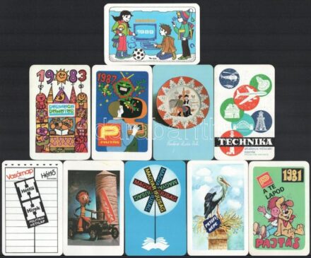 1976-1989 10 db újságokkal kapcsolatos kártyanaptár