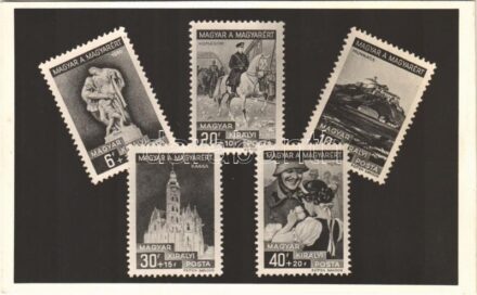 1938-1939 'Magyar a Magyarért' alkalmi bélyegsorozat, bevonulás. Marer Béla kiadása / Hungarian special issued stamps of 1938-1939. Entry of the Hungarian troops, irredenta propaganda