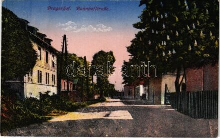 1918 Pragersko, Pragerhof; Bahnhofstraße / street view. Verlag Amalie Churfürst
