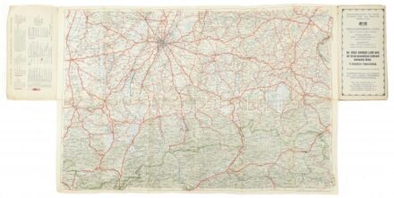 cca 1930 Offizielle Karte des Österr. Automobil-Club, Blatt 6, Kitzbühel-Partenkirchen-München-Burghausen. 1: 200.000, Wien, Kartograpischen, früher Militärgeographischen Institut. 16 p. Osztrák autóstérkép, kihajtható főtérképpel és