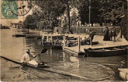 1905 Enghien-les-Bains, L'Embarcadere du Casino / casino, quay, rowing boats. TCV card