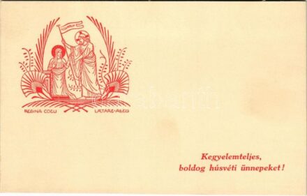 Kegyelemteljes, boldog húsvéti ünnepeket! Liturgia kegytárgy és könyvkiadó / Easter greeting Hungarian religious art postcard