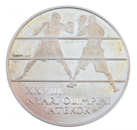 2004. 5000Ft Ag 'Nyári olimpia - Athén' tokban T:2 (PP) ujjlenyomatos, patina Adamo EM189