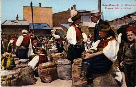 Getreidemarkt in Bosnien / Trziste zita u Bosni / Bosnian folklore, grain market
