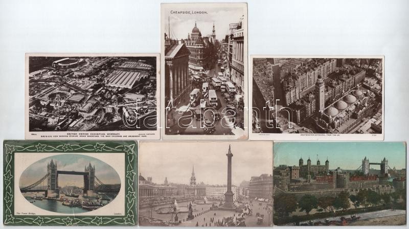 London - 58 db RÉGI képeslap légi felvételekkel is / 58 pre-1945 postcards with aerial views - Image 3