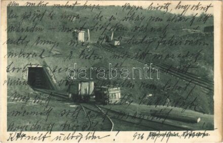 1926 Mór, Ernő-tárna, bánya részlet, iparvasút, bányavasút. Hangya Szövetkezet kiadása (r)