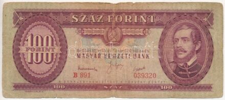 1949. 100Ft 'B891 039320' T:III- Adamo F28