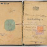 1922 Munkakönyv 1 kor 80 fill okmánybélyeggel, széteső állapotban