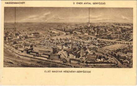 Budapest X. Kőbánya, Első magyar részvény-serfőzde; Haggenmacher, Dreher Antal serfőzdéi, sörgyár reklám / Hungarian brewery advertisement