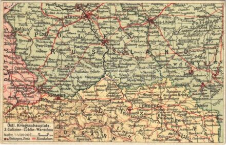 Östl. Kriegsschauplatz 3. Galizien-Lublin-Warschau. Postkarten des östlichen Kriegsschauplatzes Nr. 3. / Első világháborús keleti hadszíntér: Galícia-Lublin-Varsó / WWI Eastern theater of war: Galicia-Lublin-Warsaw