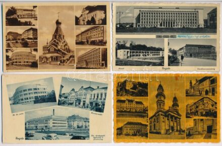 Ungvár, Uzshorod, Uzhhorod, Uzhorod; - 4 db régi város képeslap / 4 pre-1945 town-view postcards