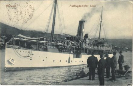 1908 Abbazia, Opatija; Ausflugdampfer Tátra / 'TÁTRA' egycsavaros tengeri személyszállító gőzhajó / Hungarian single screw sea-going passenger steamship (EK)