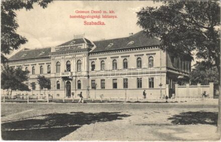 1910 Szabadka, Subotica; Gromon Dezső m. kir. honvéd gyalogsági laktanya. Krécsi A. Nándor kiadása / K.u.K. military infantry barracks (EK)