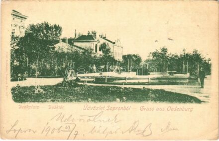 1906 Sopron, Deák tér. Carl Schwarz No. 357. (EK)